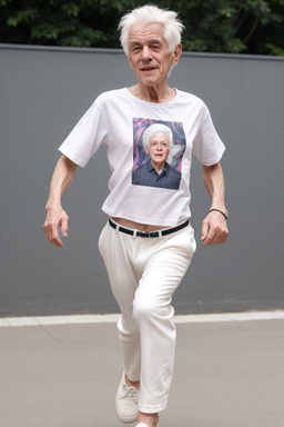 Elderly non-binary with  white hair