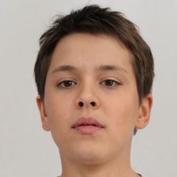 Neutral white child male with short  brown hair and brown eyes