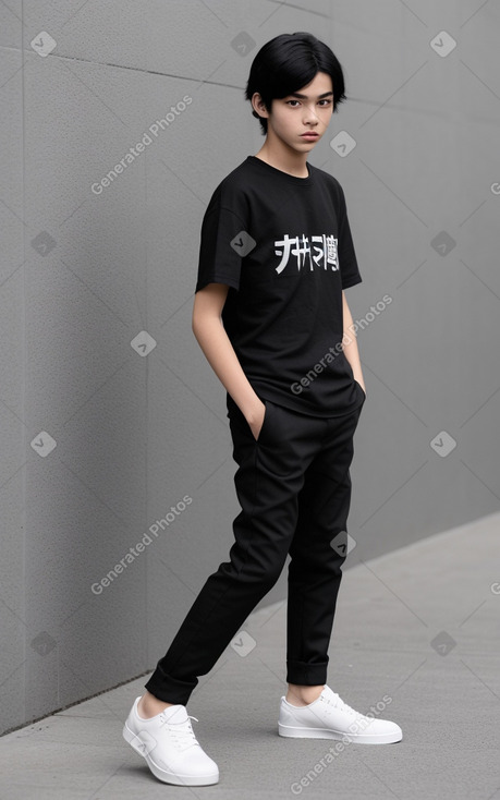 Japanese teenager boy with  black hair