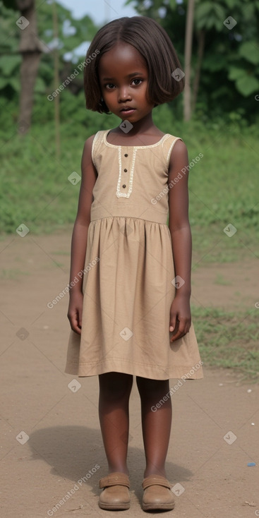 Tanzanian child girl with  brown hair