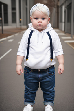 Swedish infant boy with  white hair