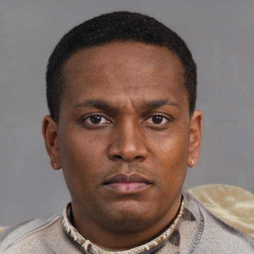 Neutral latino young-adult male with short  brown hair and brown eyes