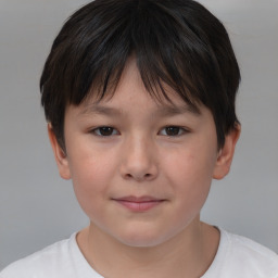 Neutral white child male with short  brown hair and brown eyes