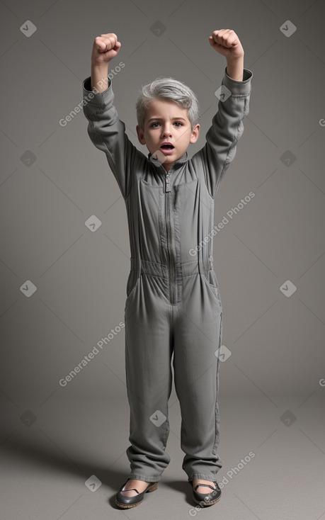 Uruguayan child boy with  gray hair