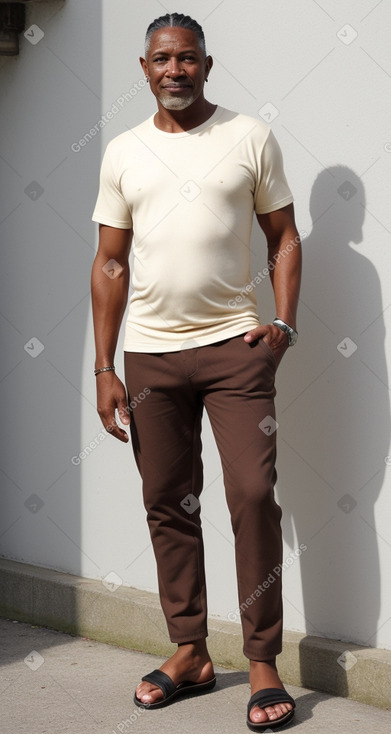 Jamaican middle-aged male with  brown hair