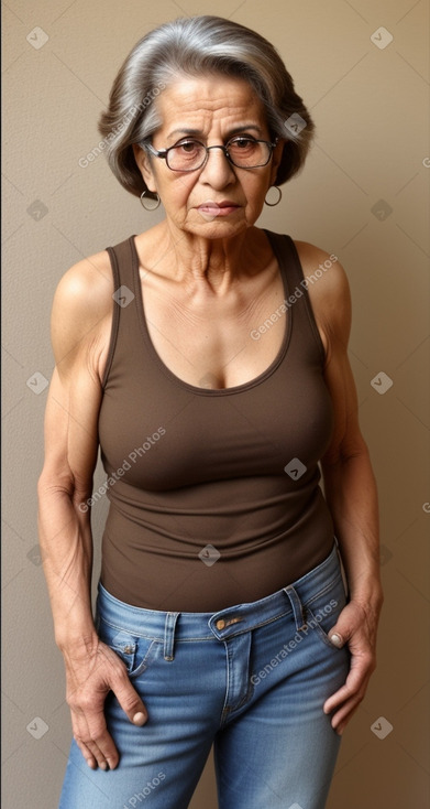 Jordanian elderly female with  brown hair