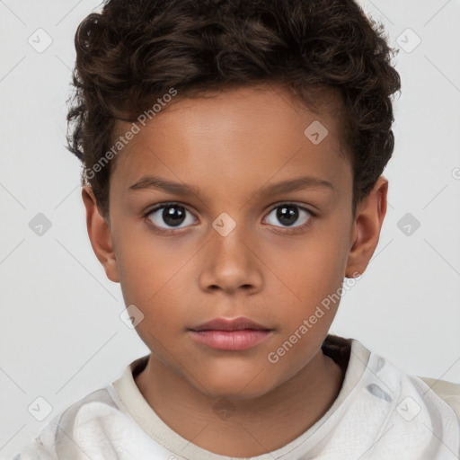 Neutral white child female with short  brown hair and brown eyes