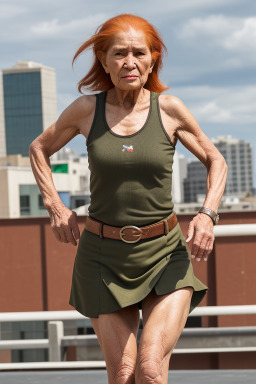 Bolivian elderly female with  ginger hair