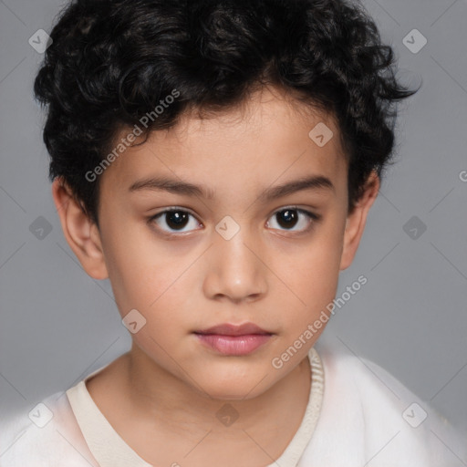 Neutral white child male with short  brown hair and brown eyes