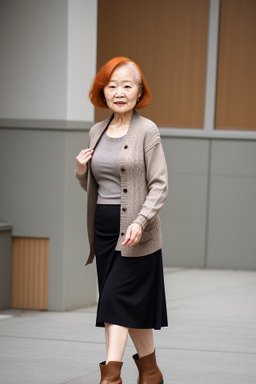 Korean elderly female with  ginger hair