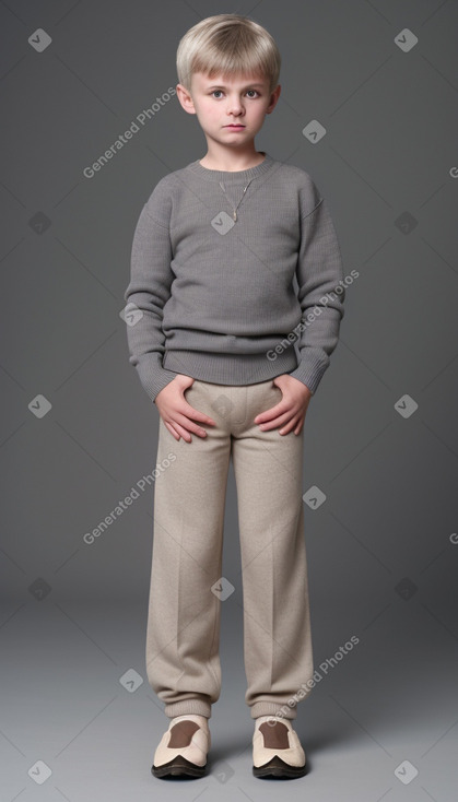 Belarusian child boy with  gray hair