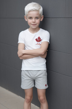 Canadian child boy with  white hair