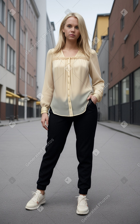 Swedish adult female with  blonde hair