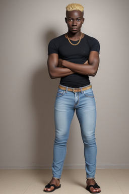 Ghanaian young adult male with  blonde hair