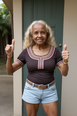 Ethiopian elderly female with  blonde hair