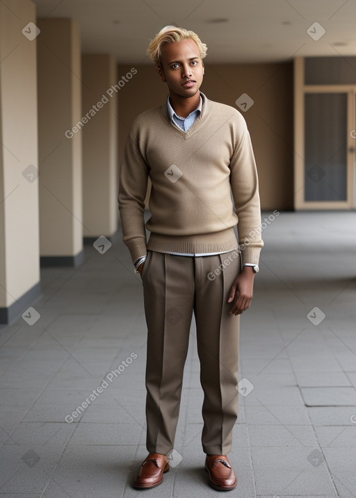 Ethiopian adult male with  blonde hair