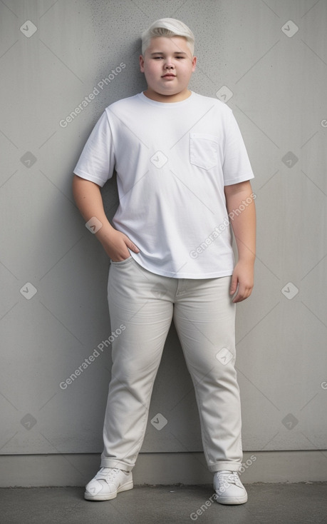 New zealand teenager boy with  white hair