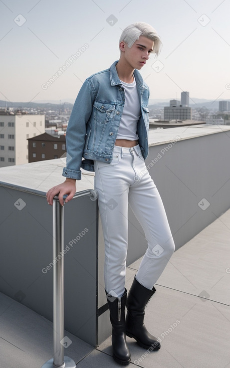 Austrian teenager boy with  white hair