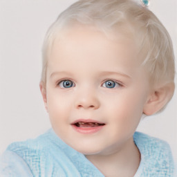 Neutral white child male with short  blond hair and blue eyes