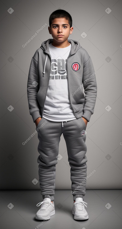 Peruvian teenager boy with  gray hair