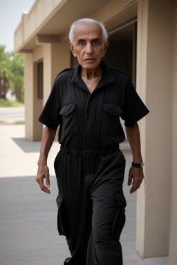 Arab elderly male with  black hair