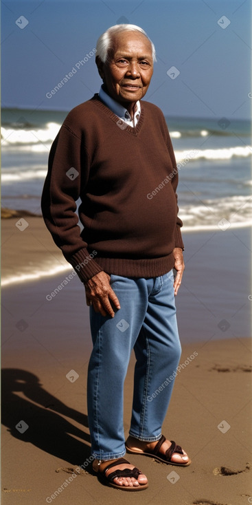 Elderly male with  brown hair