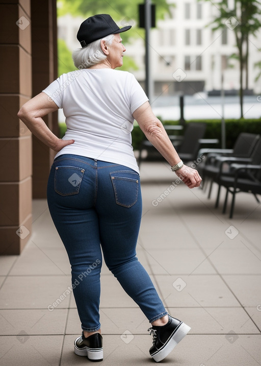 American elderly female with  black hair