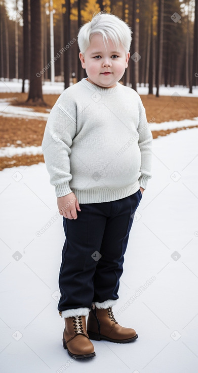 Finnish child boy with  white hair