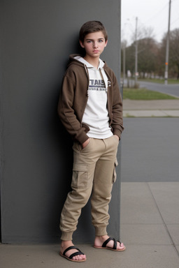 Teenager boy with  brown hair