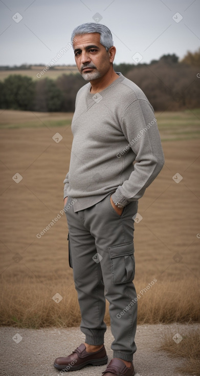 Arab middle-aged male with  gray hair