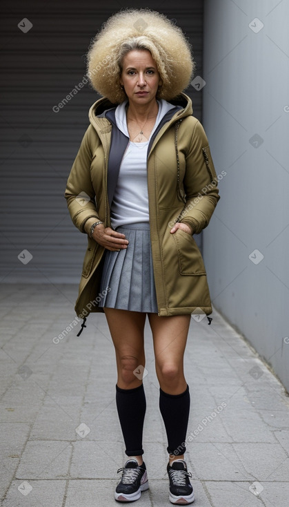 Italian middle-aged female with  blonde hair