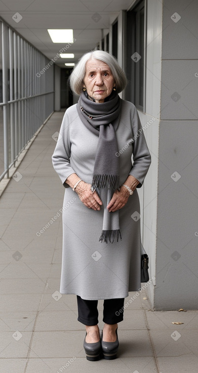 Uruguayan elderly female with  gray hair
