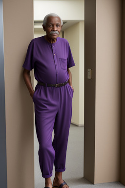 African american elderly male with  brown hair