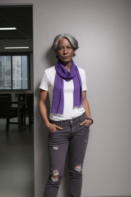 Adult non-binary with  gray hair