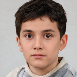 Neutral white child male with short  brown hair and brown eyes