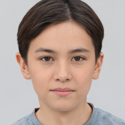 Neutral white young-adult female with short  brown hair and brown eyes