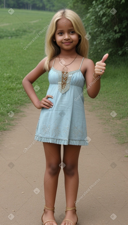 Indian child female with  blonde hair