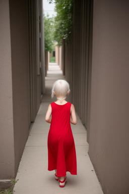 Caucasian child female with  white hair