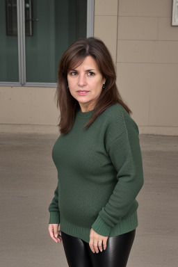 Uruguayan middle-aged female with  brown hair