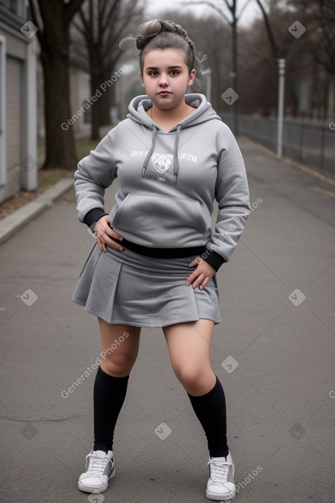 Serbian teenager girl with  gray hair