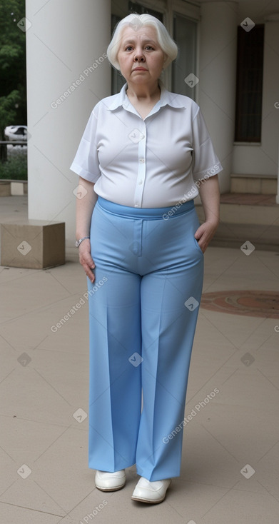 Ukrainian elderly female with  white hair