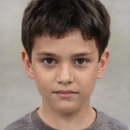 Neutral white child male with short  brown hair and brown eyes