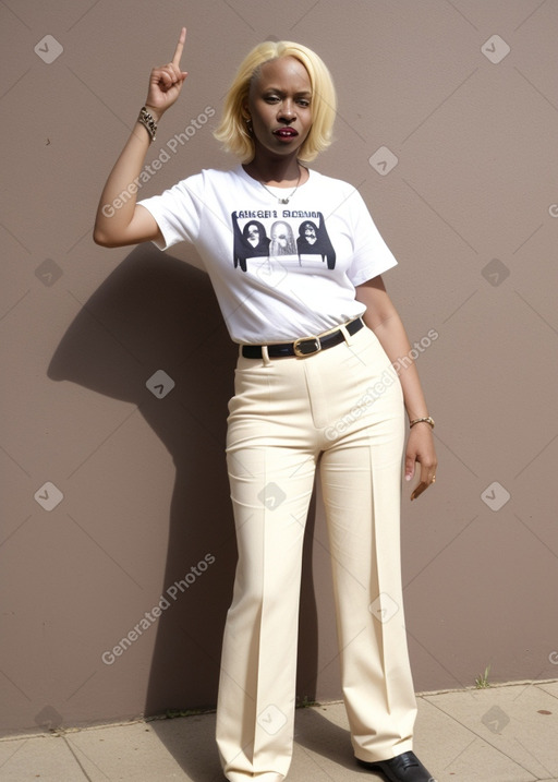 Zambian middle-aged non-binary with  blonde hair