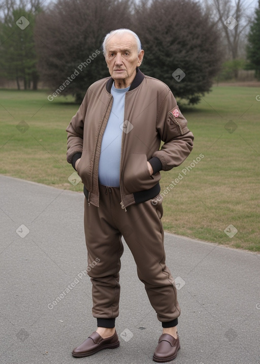 Serbian elderly male with  brown hair