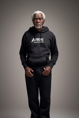 African american elderly male with  black hair