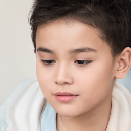 Neutral white child female with long  brown hair and brown eyes