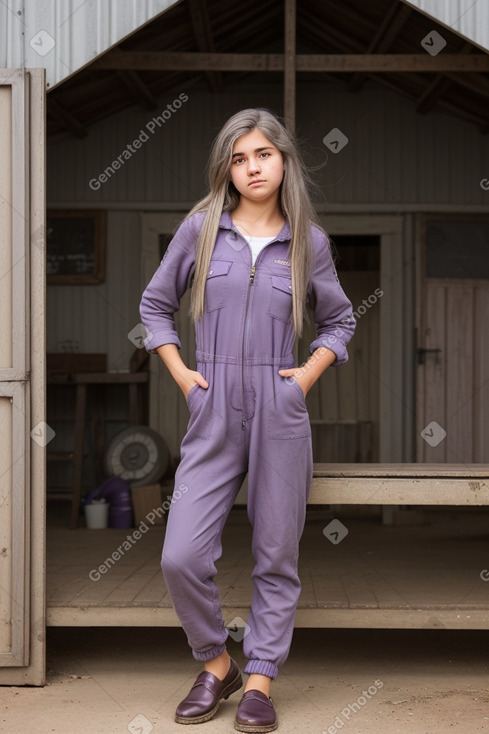 Paraguayan teenager female with  gray hair