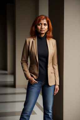 Bangladeshi middle-aged female with  ginger hair