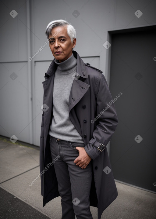 Adult non-binary with  gray hair