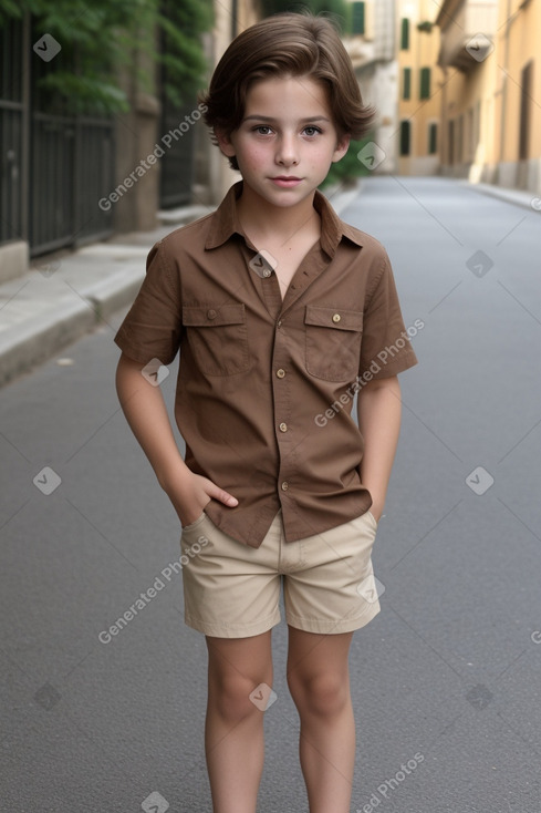 Italian child boy with  brown hair